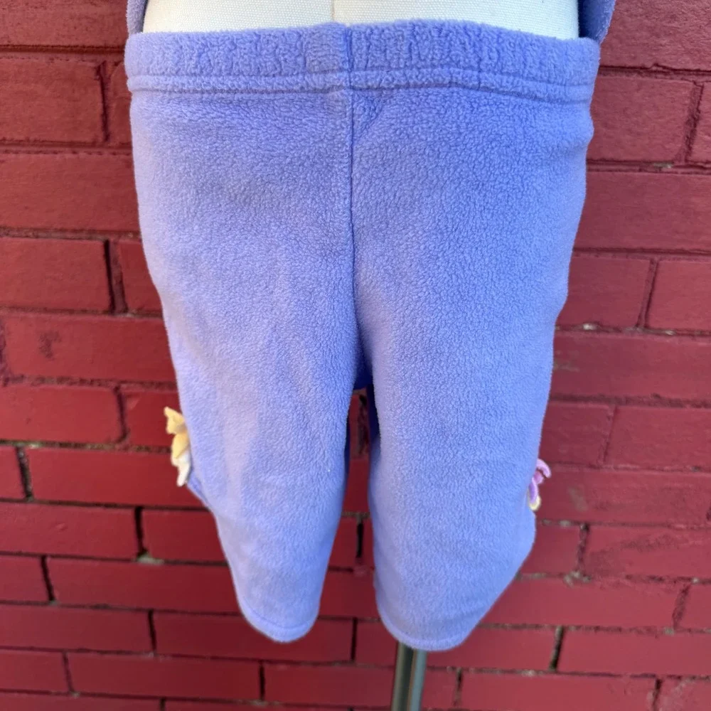 Vtg 90s B.T Kids Fleece Flower Outfit 3-6 Months Purple Jacket Pants Set Kidcore